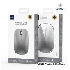 WIWU - WM110 Wireless Office Mouse (2.4G + Dual Bluetooth) - Silver
