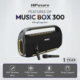 HiFuture - Music Box 300 Bluetooth Wireless Speaker ( 150W ) - Black