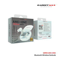 GADGET MAX - GM55 Fliz Series ANC+ENC Bluetooth Wireless Earbuds - White