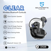 SOUNDPEATS - Clear Bluetooth Wireless Earbuds - Black