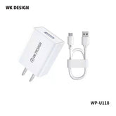 WK WP-U118 (TYPE-C) UPINE SERIES SINGEL USB SET CHARGER FOR TYPE-C (US)(10W)(2A)