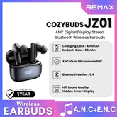 REMAX - COZYPODS JZ01 ANC Digital Display Bluetooth Wireless Earbuds - Black