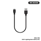 WK WDC-105I IPH FULL SPEED PRO DATA CABLE FOR LIGHTING 2.4A (25CM) - Black