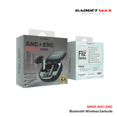 GADGET MAX - GM55 Fliz Series ANC+ENC Bluetooth Wireless Earbuds - Black