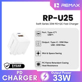 REMAX - RP-U25 Swift Series 33W PD+QC Fast Charger - White