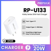 REMAX - RP-U133 Kiddy Series PD Fast Charger (20W) - White