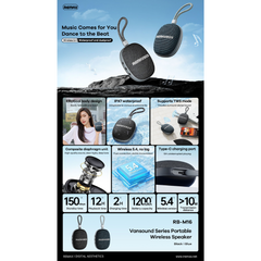 REMAX - RB-M16 Vansound Series Portable Bluetooth Speaker (5W) - Black