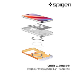 Spigen - Classic C1 Magfit Case For iPhone 17 Pro Max - Tangerine