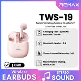 REMAX TWS-19 Marshmallow Series Wireless Bluetooth Earbuds - Pink