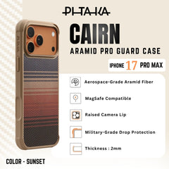 PITAKA - Aramid Pro Guard ( Cairn ) Case For iPhone 17 Pro Max - Sunset