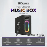 HiFuture - Music Box Bluetooth Wireless Speaker ( 100W ) - Black