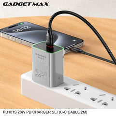 GADGET MAX - PD101S 20W PD Type-C Charger Set - Grey