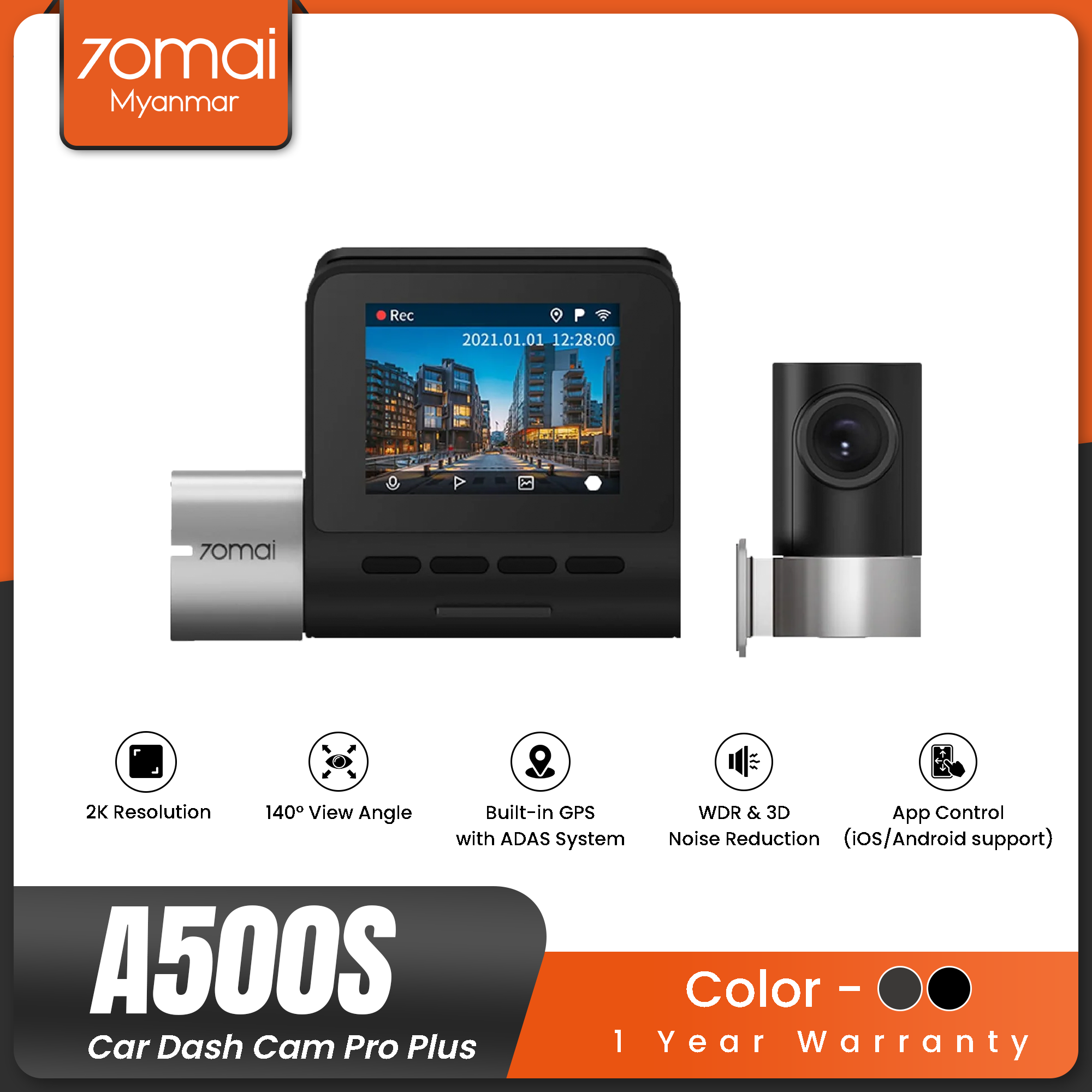 70mai Pro Plus+ A500S Dash Cam, Built-in GPS, Route Tracker, ADAS, App –  Remax Online Shop