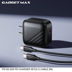 GADGET MAX - PD102 25W PD Type-C Charger Set - Black