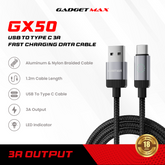 GADGET MAX - GX50 Type-C Prime Series USB To Type-C Fast Charging Data Cable (3A) - Black