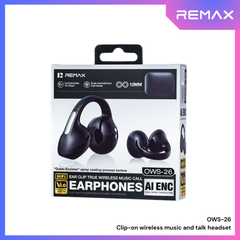 REMAX - OWS-26 Clip-on wireless music and talk WIreless Earbuds - Black