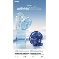 REMAX - RS-SF17 Multi-Function Portable Fan - Blue