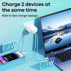 REMAX - RP-U125 Kiddy Series PD+QC GAN Fast Charger (65W) - White