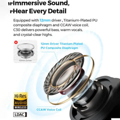 Soundpeats - C30 Hybrid ANC Wireless Earbuds - Black