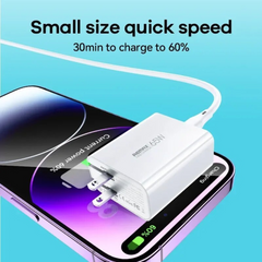 REMAX - RP-U125 Kiddy Series PD+QC GAN Fast Charger (65W) - White