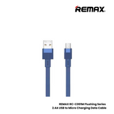 REMAX - RC-C001M Flushing Series 2.4A USB to Micro Charging Data Cable - Blue