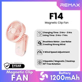 REMAX F14 Magnetic Clip Fan (1200mAh) - Pink