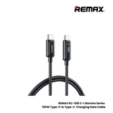 100W ( C to C )-REMAX RC-128A C-C Remine Series 100W Type-C to Type-C Fast Charging Data Cable - Tarnish
