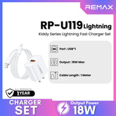 REMAX - RP-U119 Lightning Kiddy Series Fast Charger Set (18W) - White