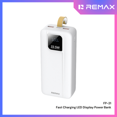 REMAX - FP-21 30000mAh 22.5W Fast Charging LED Power Bank - White