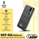 ROYAL KING - RKP-10A 10000mAh Super King II Series Power Bank ( 2A ) - Black