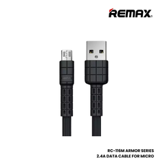 REMAX RC-116M Armor Series 2.4A USB to Micro Charging Data Cable - White