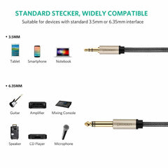 UGREEN AV127 3.5MM TO 6.35MM TRS STEREO AUDIO CABLE (1M)