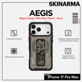 Skinarma - Aegis Magsafe Case With Grip Stand For iPhone 17 Pro Max - Grey