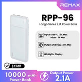 REMAX - RPP-96 Lango Series 10000mAh Power Bank - White