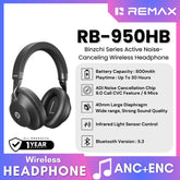 REMAX RB-950HB Binzchi Series ANC Bluetooth Wireless Headphone - Black