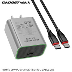GADGET MAX - PD101S 20W PD Type-C Charger Set - Grey