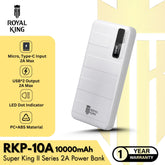 ROYAL KING - RKP-10A 10000mAh Super King II Series Power Bank ( 2A ) - White