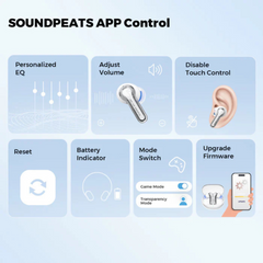 SOUNDPEATS - Clear Bluetooth Wireless Earbuds - Beige