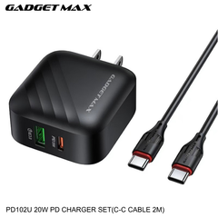 GADGET MAX - PD102U 20W PD Type- C Charger Set - Black