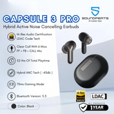 SOUNDPEATS - Capsule 3 Pro Powerful Hybrid ANC Bluetooth Wireless Earbuds - Black
