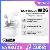 REMAX - CozyBuds W26 Keyzou Series Bluetooth Wireless Earbuds - White