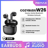 REMAX - CozyBuds W26 Keyzou Series Bluetooth Wireless Earbuds - Black