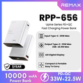 REMAX RPP-656 Upine Series 10000mAh PD+QC Fast Charging Power Bank(PD 33W+QC 22.5W) - White