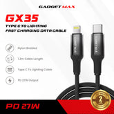 Gadget Max - GX35 C-L Gradient Series PD Fast Charging Data Cable (27W) - Yellow