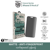 REMAX - WL-02 Future Series Matte Anti-Fingerprint Tempered Glass - iPhone 17 Pro (6.3")