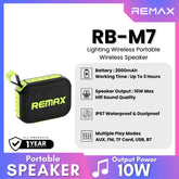 REMAX - RB-M7 Lighting Wireless Portable Bluetooth Speaker - Black
