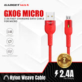 GADGET MAX GX06 MICRO 2.4A FAST CHARGING EXQUISITE & PRACTICAL DATA CABLE FOR MICRO (2.4A)(1M) - BLUE