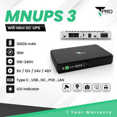 T PRO TP-MNUPS 3 10000mAh MULTIFUNCTION DC UPS (18W) - Black
