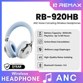 REMAX - RB-920HB ANC Noise Cancelling Bluetooth Wireless Headphone - White