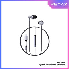 REMAX - RM-730A Type-C Metal Wired Earphone - Grey